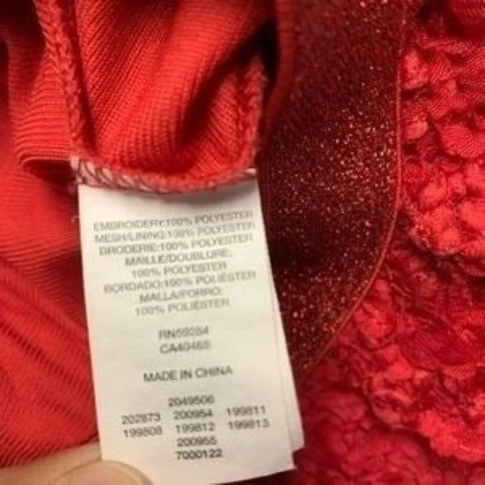 Children's Place Girls Red Floral Tulle Skirt Holiday Sparkle Elastic Waist 7/8
